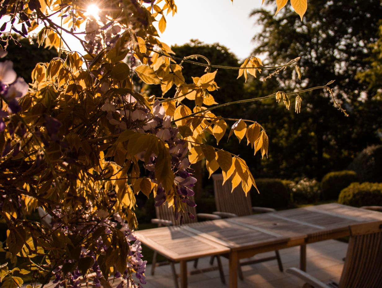 A fully redesigned back garden with a porcelain patio, shaped lawn, sleeper beds, planting and a seating area.